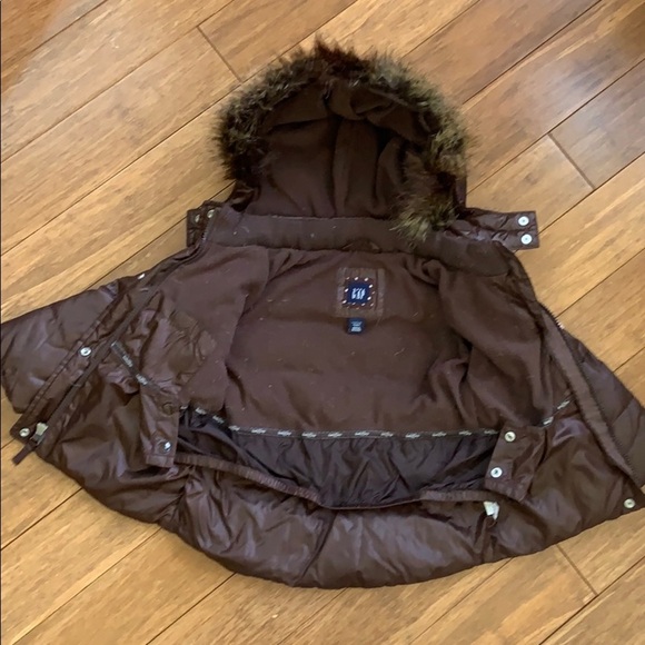 BABY GAP Girls Ski Parka Down Filled Brown sz 3Y - Picture 2 of 7